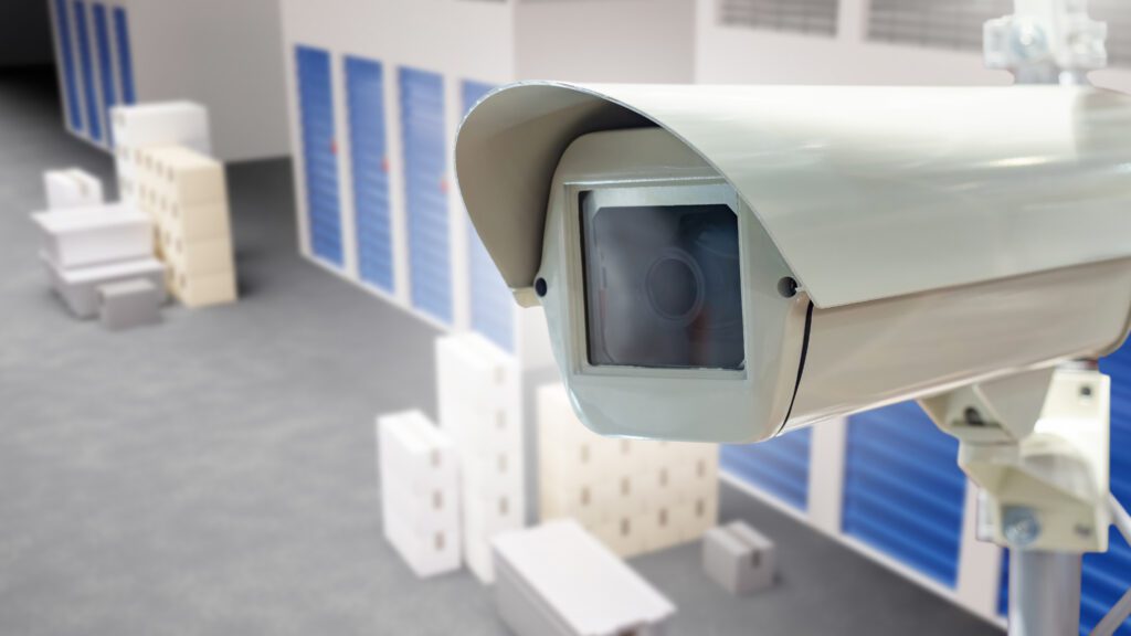 CCTV camera near storage units